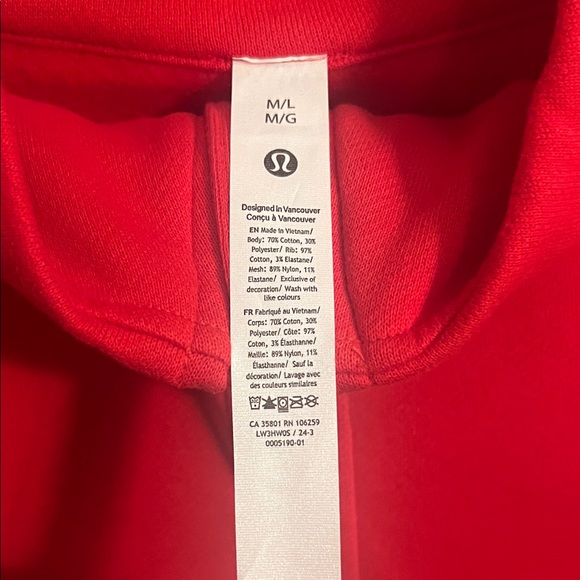 Lululemon NWT Scuba Oversized Funnel Neck Sweatshirt in True Red M/L - Picture 6 of 7